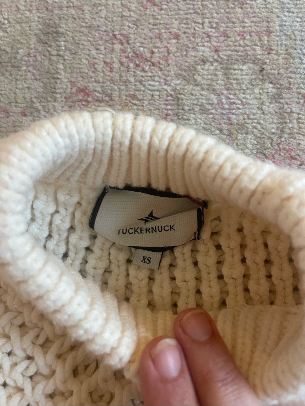 Tuckernuck Open-Weave Crewneck Sweater in Cream - Picture 4 of 4